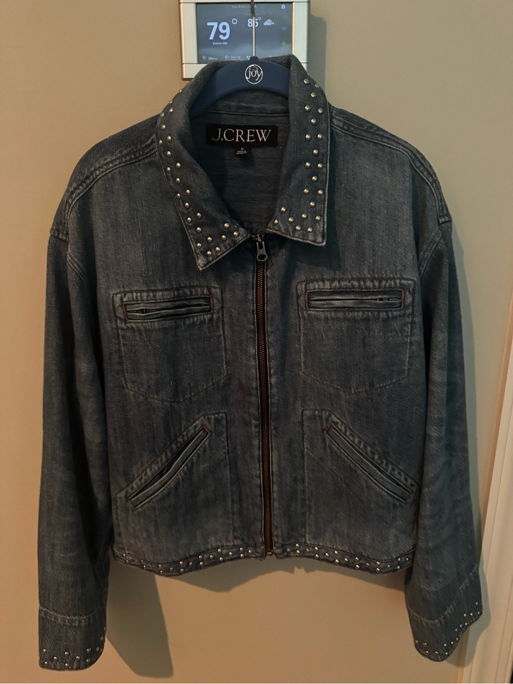 J.Crew Studded Blue Denim Jean Jacket